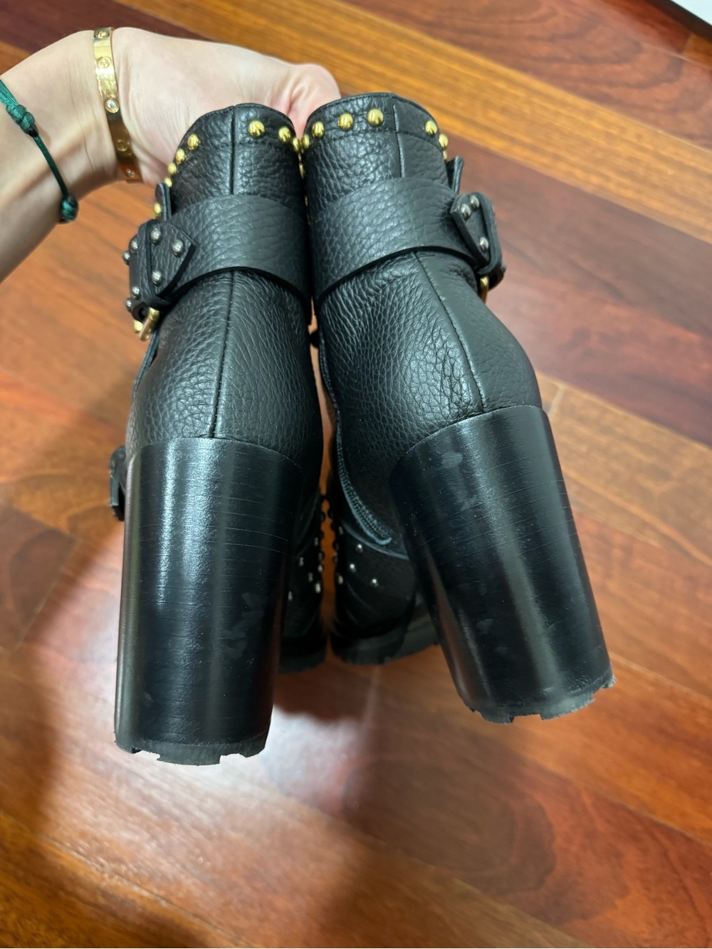 FABI Luxury Italian Leather Studded Ankle Boots 36 1/2 - Picture 7 of 8